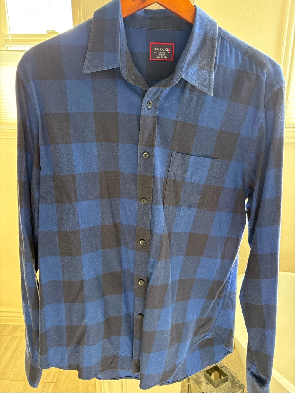UNTUCKit Blue and Black Buffalo Plaid Button-Down Shirt